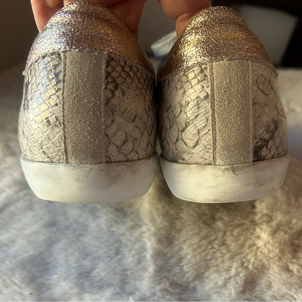 Sam Edelman Snakeskin Pattern Sneakers - Gray and White - Picture 8 of 15